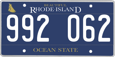 RI license plate 992062