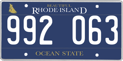 RI license plate 992063