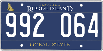 RI license plate 992064