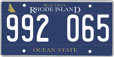 RI license plate 992065