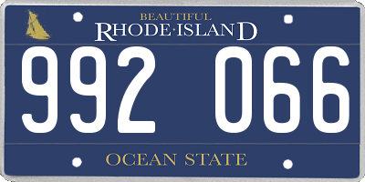 RI license plate 992066