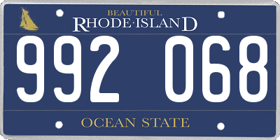 RI license plate 992068