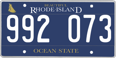 RI license plate 992073