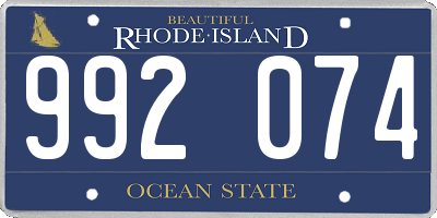 RI license plate 992074