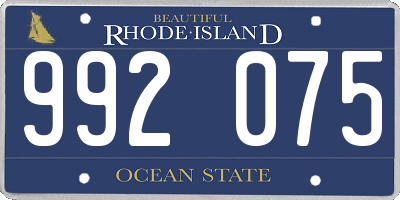 RI license plate 992075