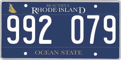 RI license plate 992079