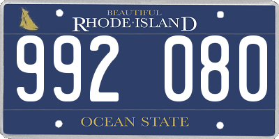 RI license plate 992080