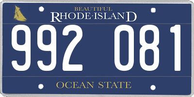 RI license plate 992081