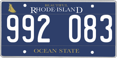 RI license plate 992083