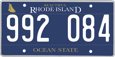 RI license plate 992084