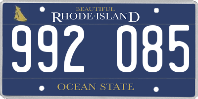 RI license plate 992085