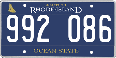 RI license plate 992086