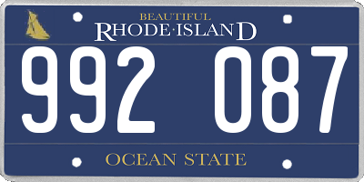 RI license plate 992087