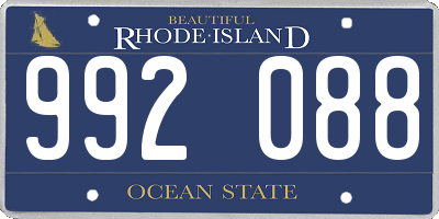 RI license plate 992088