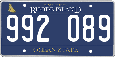 RI license plate 992089