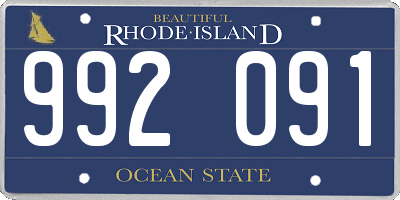 RI license plate 992091