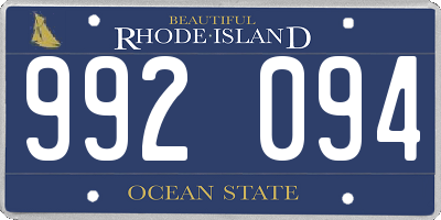 RI license plate 992094