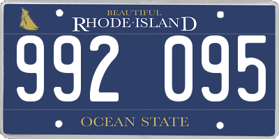 RI license plate 992095