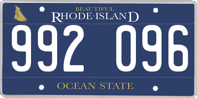 RI license plate 992096