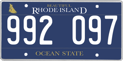 RI license plate 992097