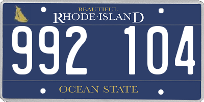 RI license plate 992104