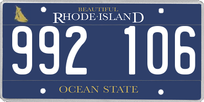 RI license plate 992106