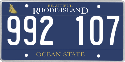 RI license plate 992107