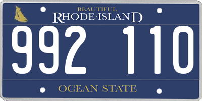 RI license plate 992110