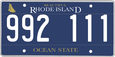 RI license plate 992111