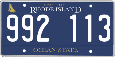 RI license plate 992113