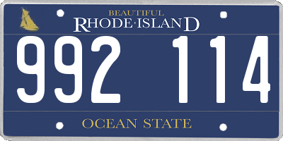 RI license plate 992114