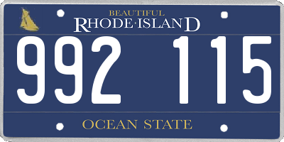 RI license plate 992115