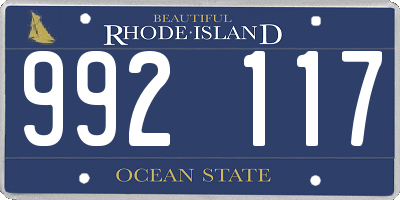 RI license plate 992117