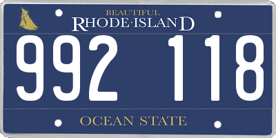 RI license plate 992118