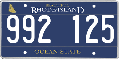 RI license plate 992125