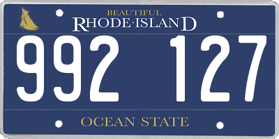 RI license plate 992127