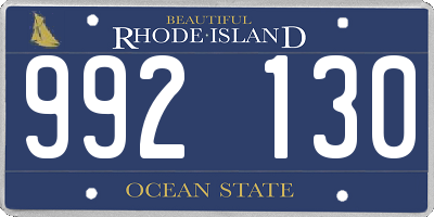 RI license plate 992130