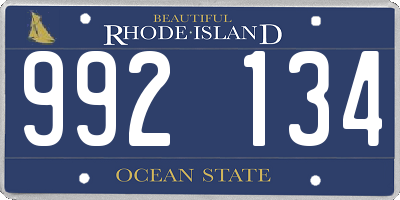RI license plate 992134