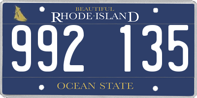 RI license plate 992135