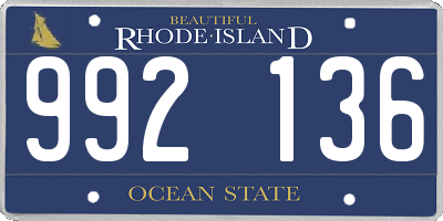 RI license plate 992136