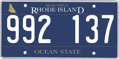 RI license plate 992137