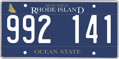 RI license plate 992141