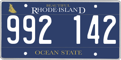 RI license plate 992142