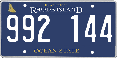 RI license plate 992144