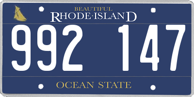 RI license plate 992147