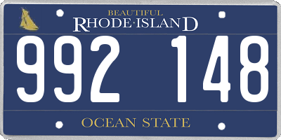 RI license plate 992148