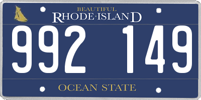 RI license plate 992149