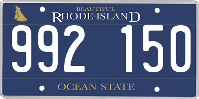 RI license plate 992150