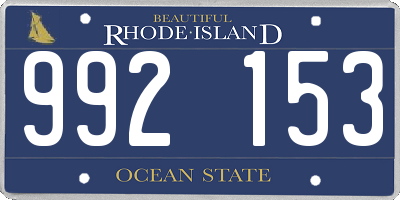 RI license plate 992153