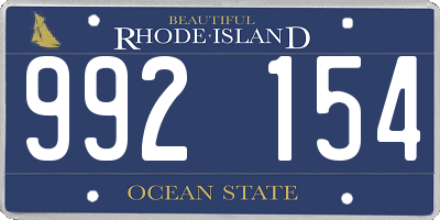 RI license plate 992154